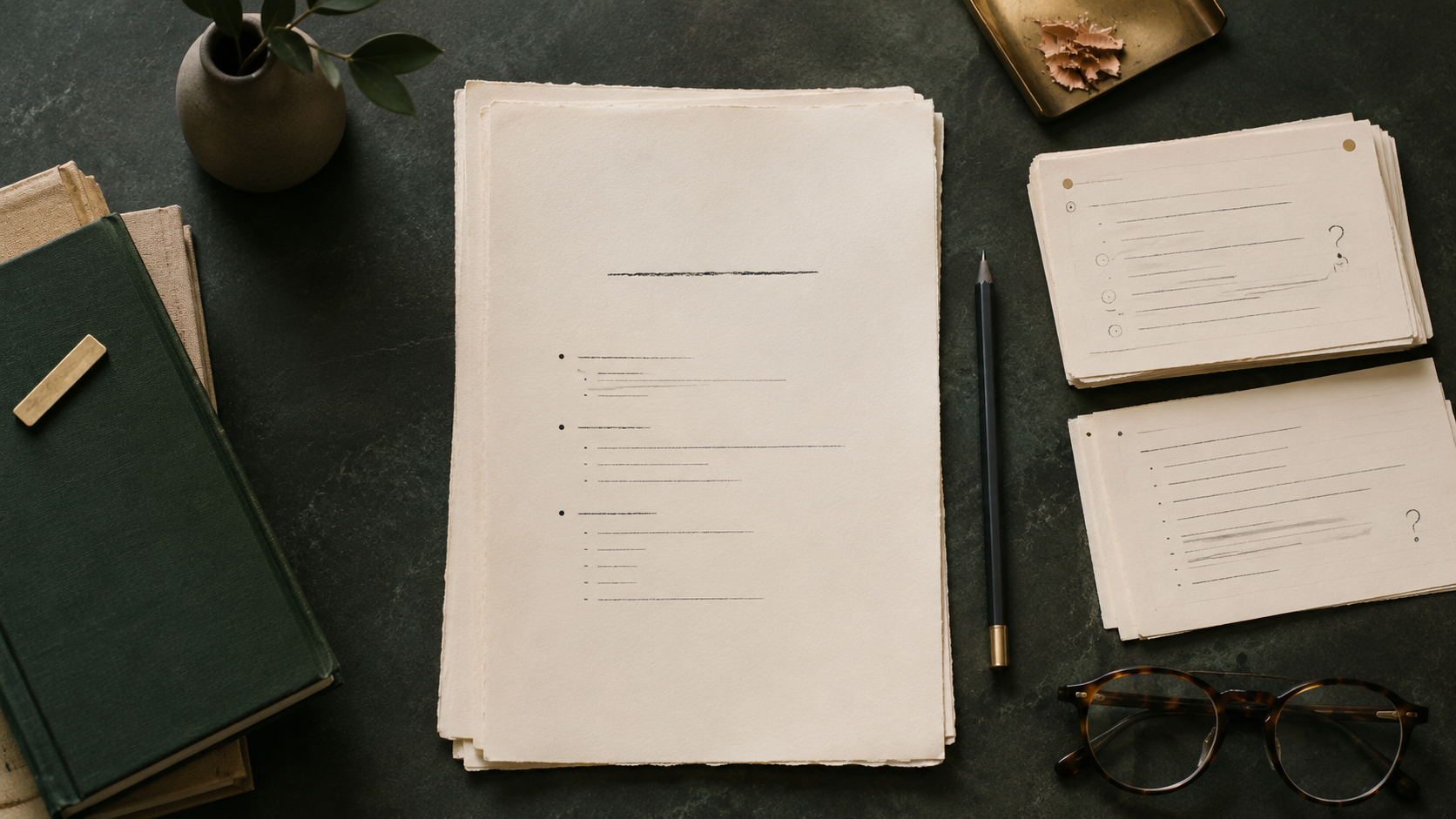 A handwritten reader commitment beside a chapter outline, symbolising the agreement that guides a manuscript.
